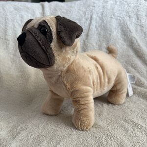 Miniso Life Brown Pug Dog Plush Puppy 12” Standing Stuffed Animal